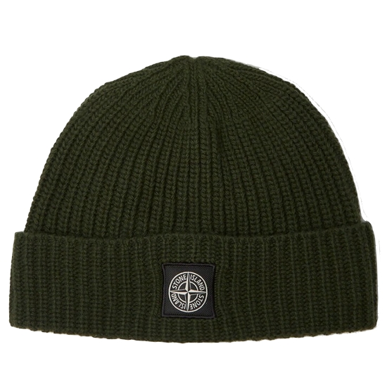 스톤아일랜드 로고 울 비니 7715N10B5 (V0058, 다크 카키)_이미지