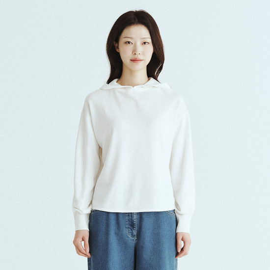 유닛 오타주 모크넥 후드 니트풀오버 UFLKHO124N_이미지