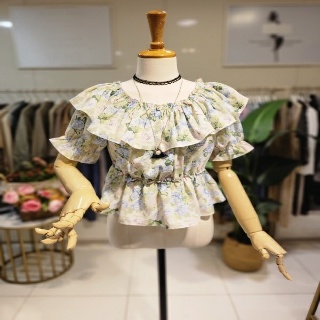 이프네 오프숄더 꽃 블라우스 DN5WBL29_이미지