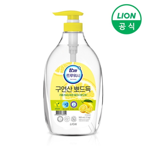 라이온코리아 참그린 트루워시 구연산 뽀드득 레몬향 1kg (965ml) (1개)