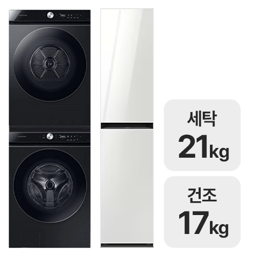 삼성전자 비스포크 AI WF21A9400KV + DV17A9720BV + 에어드레서 DF18CB8600WR이미지입니다. 누르면 해당 게시물로 새창이동합니다.