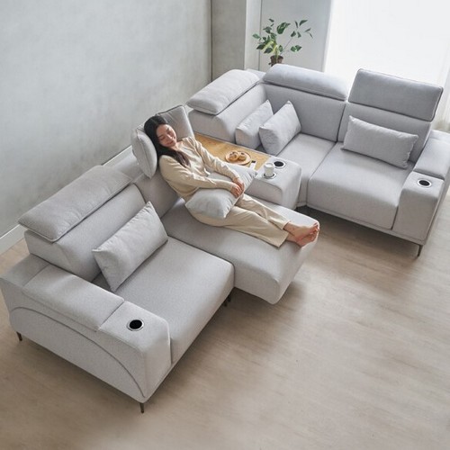 에보니아 미노 코너형 기본형 모션 패브릭 소파 5인용 (홈바형)_이미지