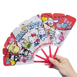 헬로키티 50주년 산리오 캐릭터즈 휴대용 접이식 부채 WFC6D63_이미지