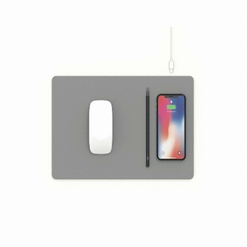 브로스앤컴퍼니 파우트 HANDS3 PRO 무선고속충전 마우스패드 (더스트 그레이)_이미지