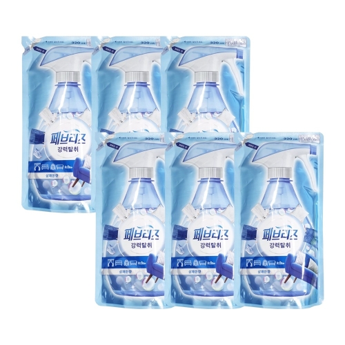 한국피앤지 페브리즈 강력탈취 상쾌한 향 리필 320ml (6개)