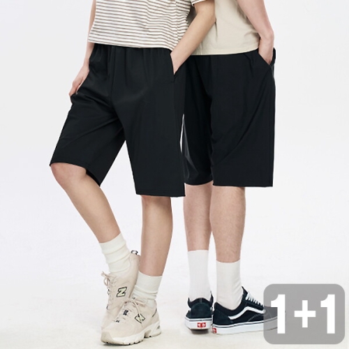 파라고나 1+1 공용 포켓 솔리드 7부 반바지 B24P204