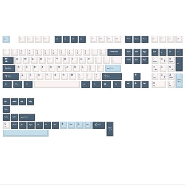 3색조합 PBT 이중사출 영문 키캡 130키 포터리블루