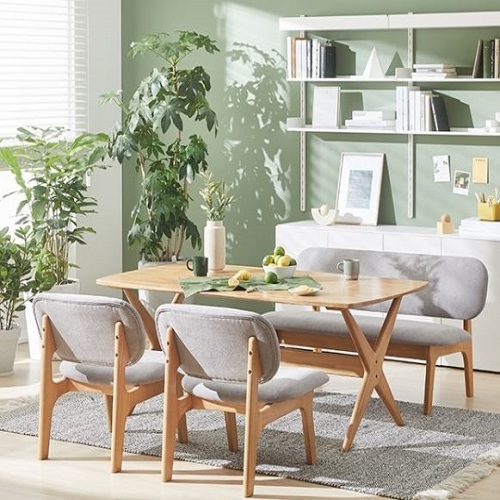 한샘 포레 릴렉스 F 식탁 1600 (패브릭의자4개)