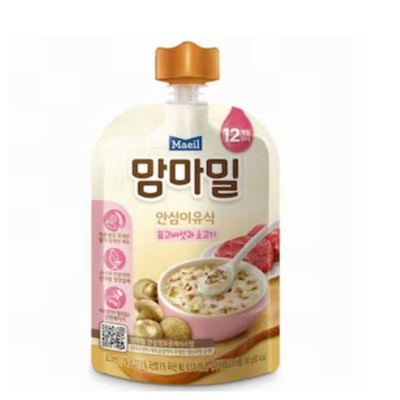 매일유업 맘마밀 안심이유식 표고버섯과 소고기 100g (50개)_이미지