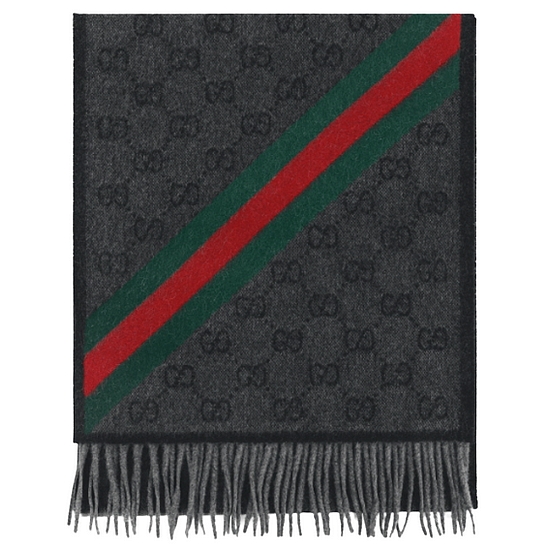 구찌 GG 웹 뉴 니키 울 머플러 570603 3G200 (1466, 블랙)