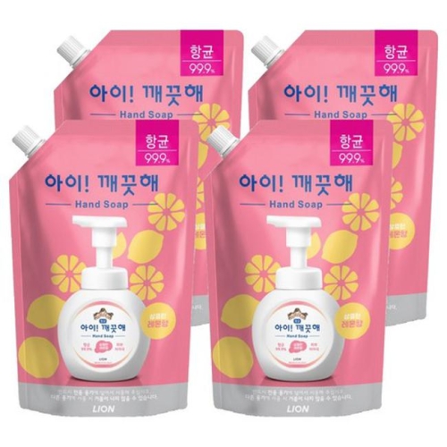CJ라이온 아이깨끗해 항균 폼 핸드솝 레몬향 리필 600ml (4개)