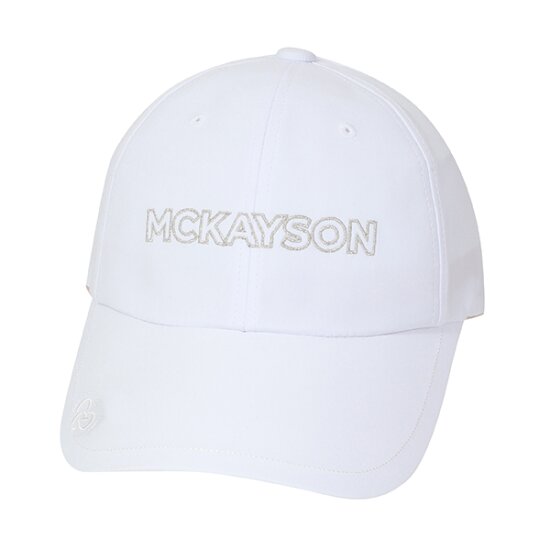 맥케이슨 로고자수 포인트 6각 볼캡 화이트 MCW2CA002 WHI_이미지