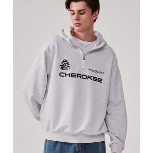 JEEP 체로키 반집업 후드 티셔츠 JP5THU831 (MW, 멜란지화이트)_이미지