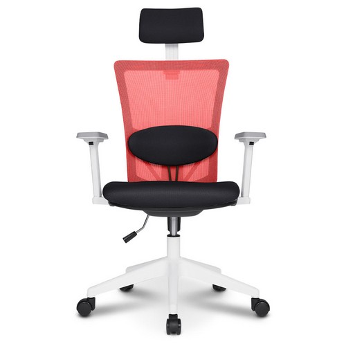 체어포커스 네오와이드 프리미엄 대요추헤더형 조절팔 화이트바디 책상의자 (패브릭좌판)