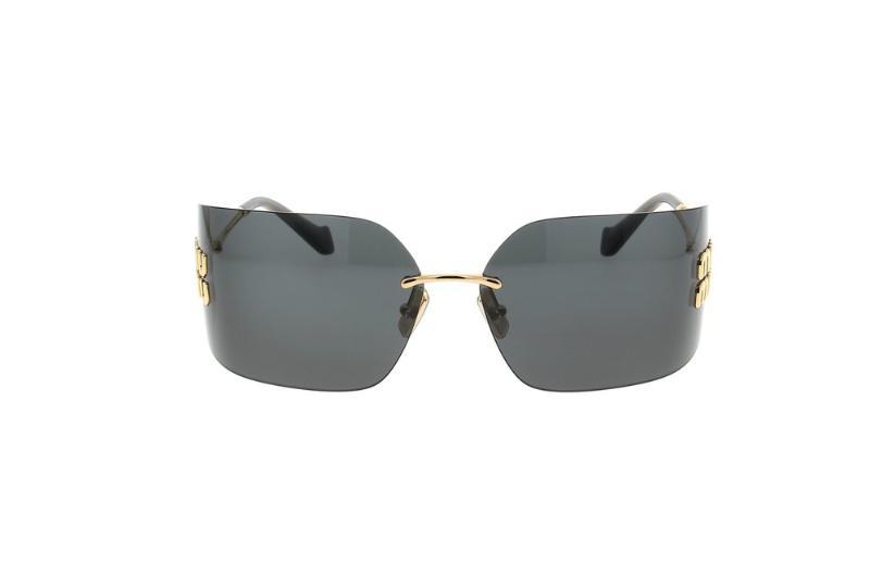 미우미우 아이웨어 랩어라운드 프레임 무테 선글라스 SMU54YS_이미지