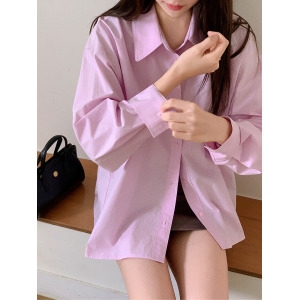 아뜨랑스 톤업색감/데일리필수템 베이븐 루즈핏 베이직 셔츠 bs8417