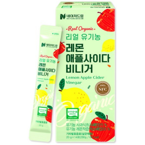 리얼 유기농 레몬 애플사이다 비니거 280g (20g x 14포)