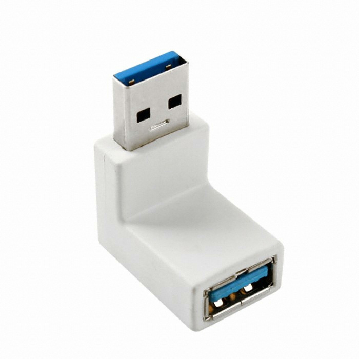 라이트컴 COMS USB 3.0 (M/F) 연장 젠더 상향 꺾임형 (SP940, 화이트)_이미지