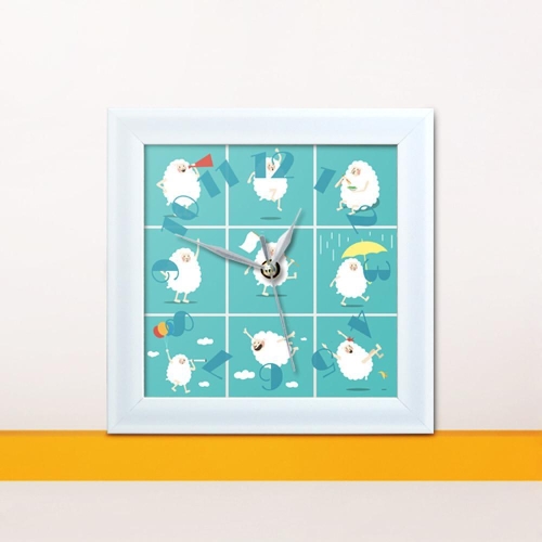 iw030-귀여운양의신나는하루미니액자벽시계