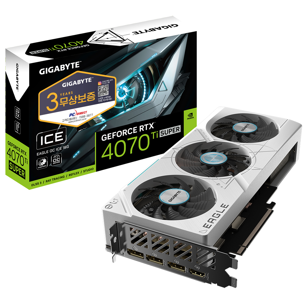 GIGABYTE ������ RTX 4070 Ti SUPER EAGLE OC ICE D6X 16GB �Ǿ���Ʈ