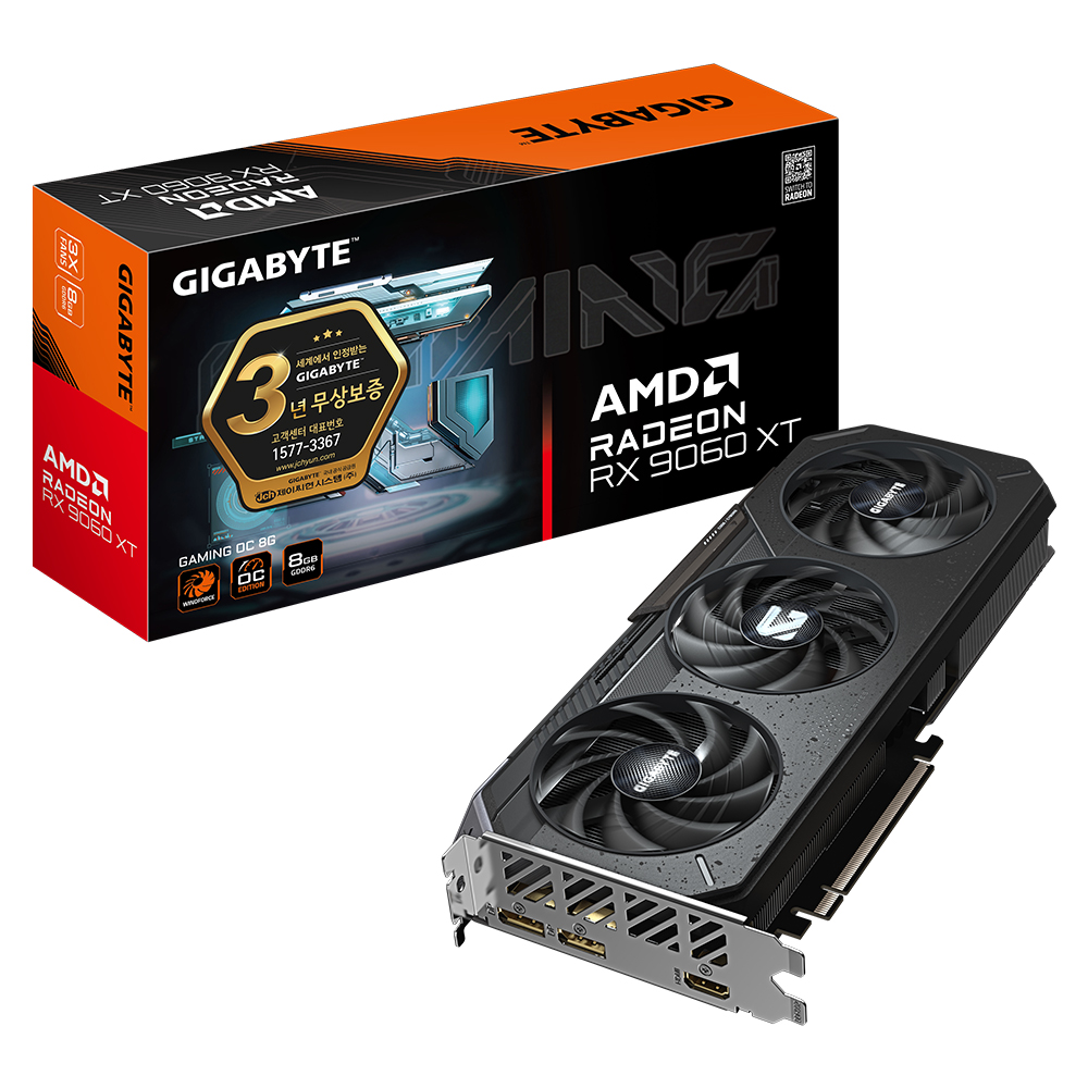 [RX9060XT 8G] GIGABYTE �󵥿� RX 9060 XT Gaming OC D6 8GB ���̾���