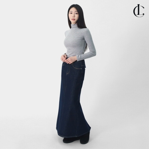 엘케이트 여자 겨울 소프트 세미크롭 슬림 터틀넥 목폴라 LDE052_이미지