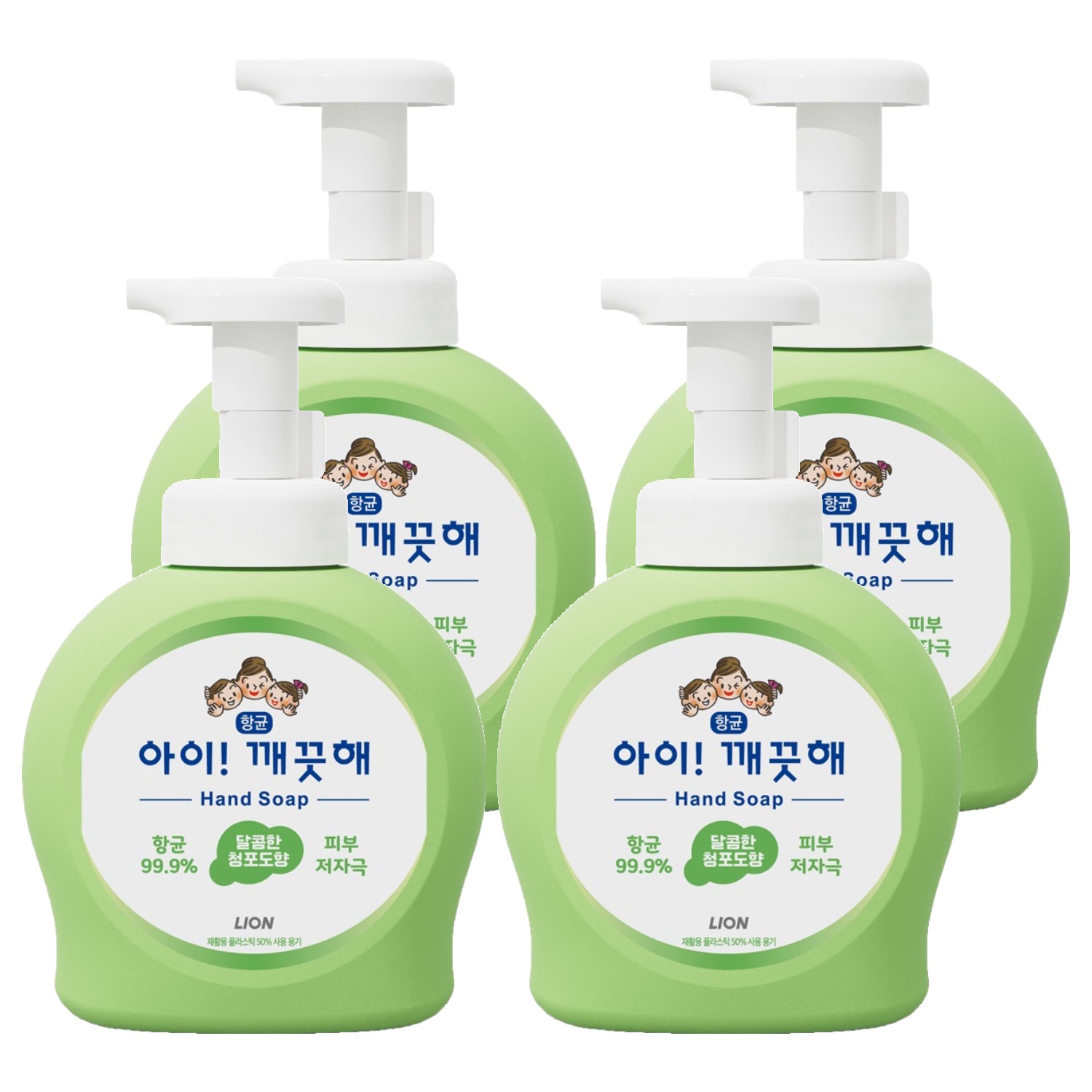 아이깨끗해 청포도 항균 폼 핸드 솝 490ml (4개)_이미지