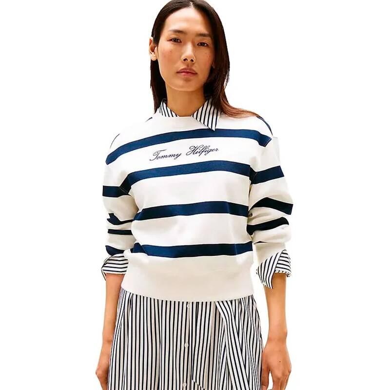 타미힐피거 우먼 스크립트 레귤러 핏 스웨트셔츠 10909372