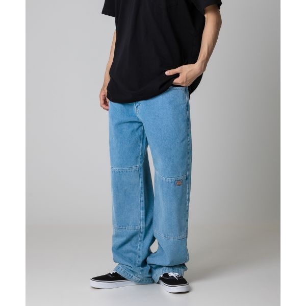 디키즈 국내 품 더블니 85283 루즈핏 데님팬츠 Light Denim 198733