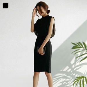 리빌모아 여자 프릴 브이 슬림 페미닌 민소매 원피스 DHTW-OPS-SN1