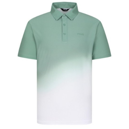 그라데이션 카라 반팔 티셔츠 111E2TO502_GN