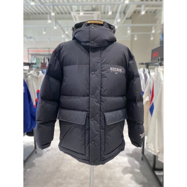 클래식 벡터 볼드넥 후드 다운 자켓 REJU3FD04BK