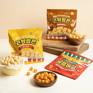 가벼운 곤약팝콘 3종 45팩 핫앤스위트+숯불바베큐+콘스프 NO밀가루 93kcal 식단간식 영화관스낵