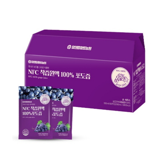 참앤들황토농원 NFC 착즙원액 100% 포도즙 100ml 30포 (2개)_이미지