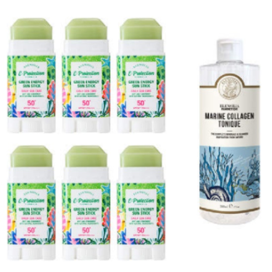 엘렌실라 그린 에너지 선스틱+토닉 7종 세트