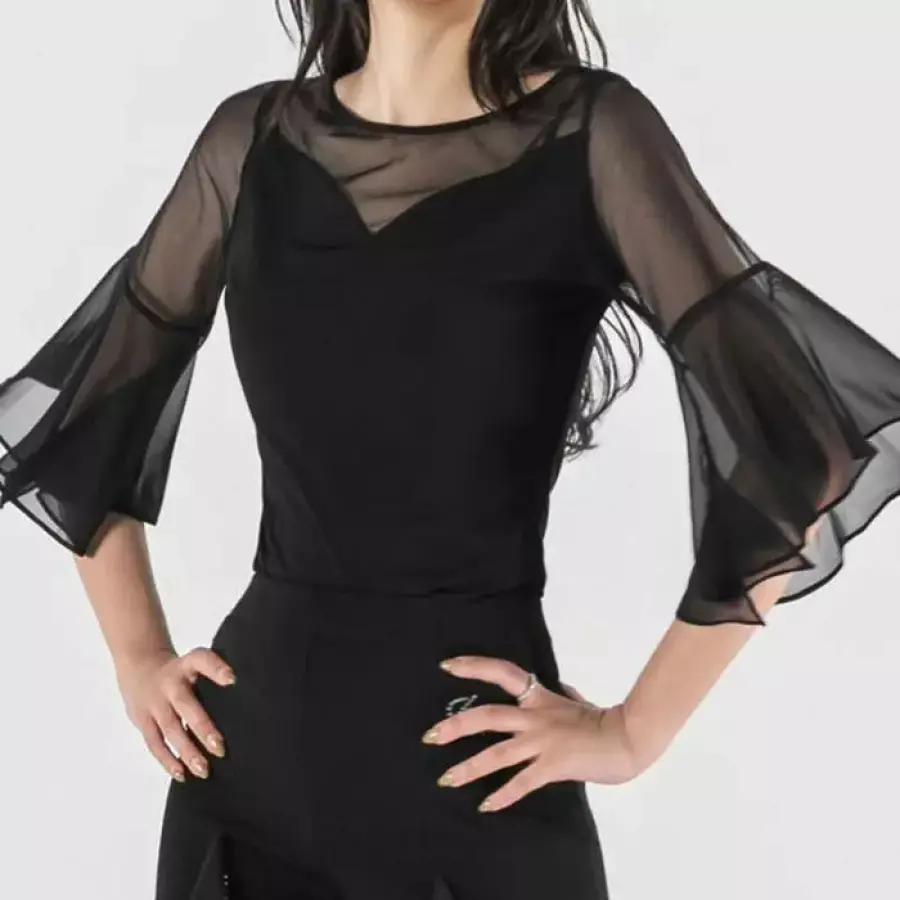 글램 나팔 소매 블라우스 사교 댄스복 53799126