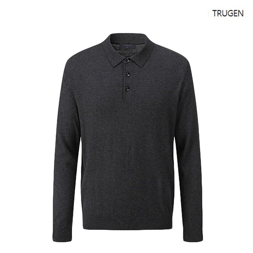 트루젠 FW 남성 다크그레이 울혼방 카라넥 긴팔 스웨터 T-TEW0-SP131-610