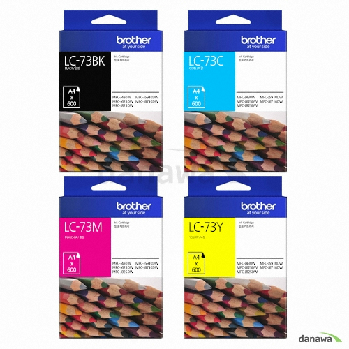 Brother 정품 LC-73BK, LC-73C, LC-73M, LC-73Y 4색 세트_이미지