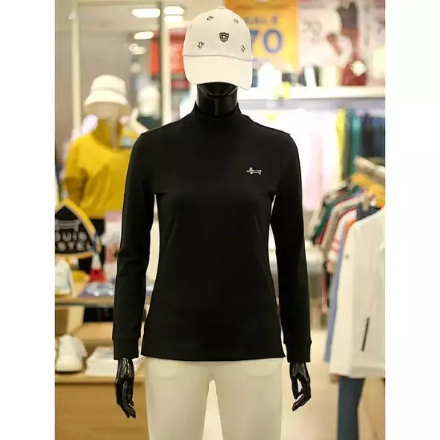 세이브존03 여성 골프 가을 겨울 베이직 기모 반목 티셔츠 YA7LETS001Y