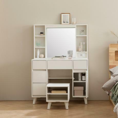 파로마  로즐리 LED 수납 서랍 화장대 세트 950