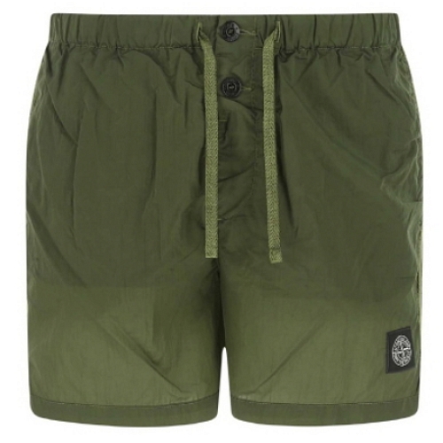 스톤아일랜드 로고 패치 나일론 메탈 스윔 숏 팬츠 7615B0643 (V0058, 카키)_이미지