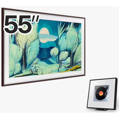 삼성전자 더 프레임 KQ55LSF03AFXKR + 뮤직 프레임 HW-LS60D (플랫 브라운+스피커)_이미지