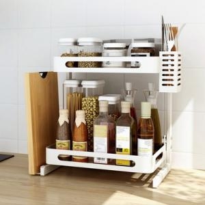 브이앤비리빙 다용도 2단 선반 다용도2단선반 화이트