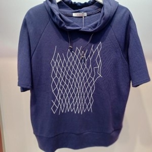 라티움 HC06 소매밑단 트임 후드 반팔 맨투맨 면티 T2423ts76P1