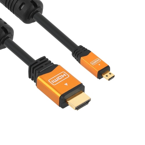 강원전자 NETmate HDMI to Micro HDMI v2.0 골드메탈 케이블 (NMC-HDM20Z, 2m)_이미지