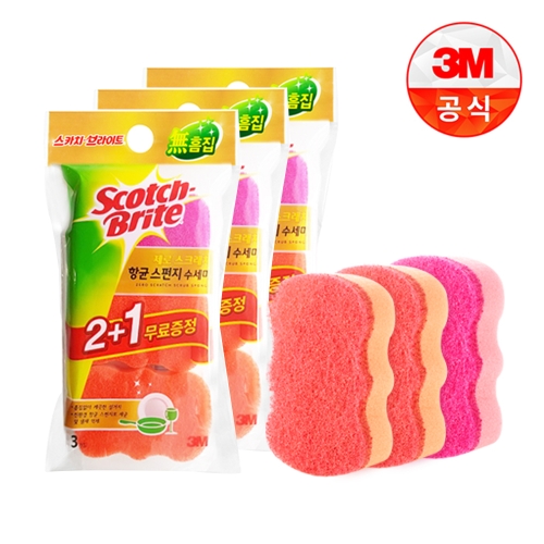 3M 스카치브라이트 제로스크래치 스펀지 수세미 (9개)