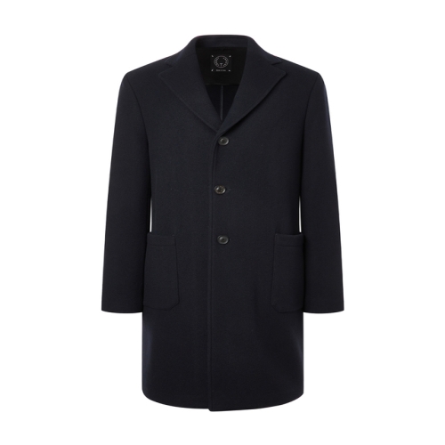 라움 남성 T JACKET 다크네이비 단색 울캐시미어혼방 하프코트 RACO3FTJ1N3