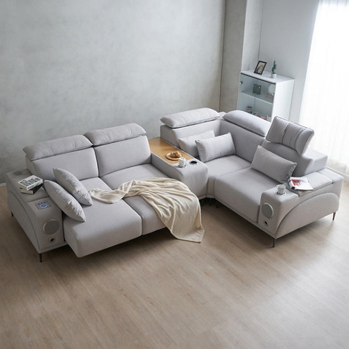 에보니아 미노 코너형 고급형 모션 패브릭 소파 5인용 (홈바형)_이미지