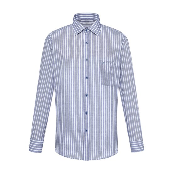 레노마 면 스트라이프 긴소매 일반핏 셔츠 RMSSG1035BU