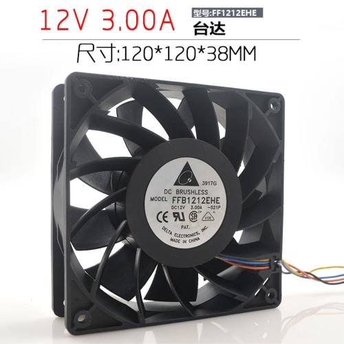 델타 FFB1212EHE 12V 3.00A 12038 트램 냉각 12cm 대용량 팬_이미지